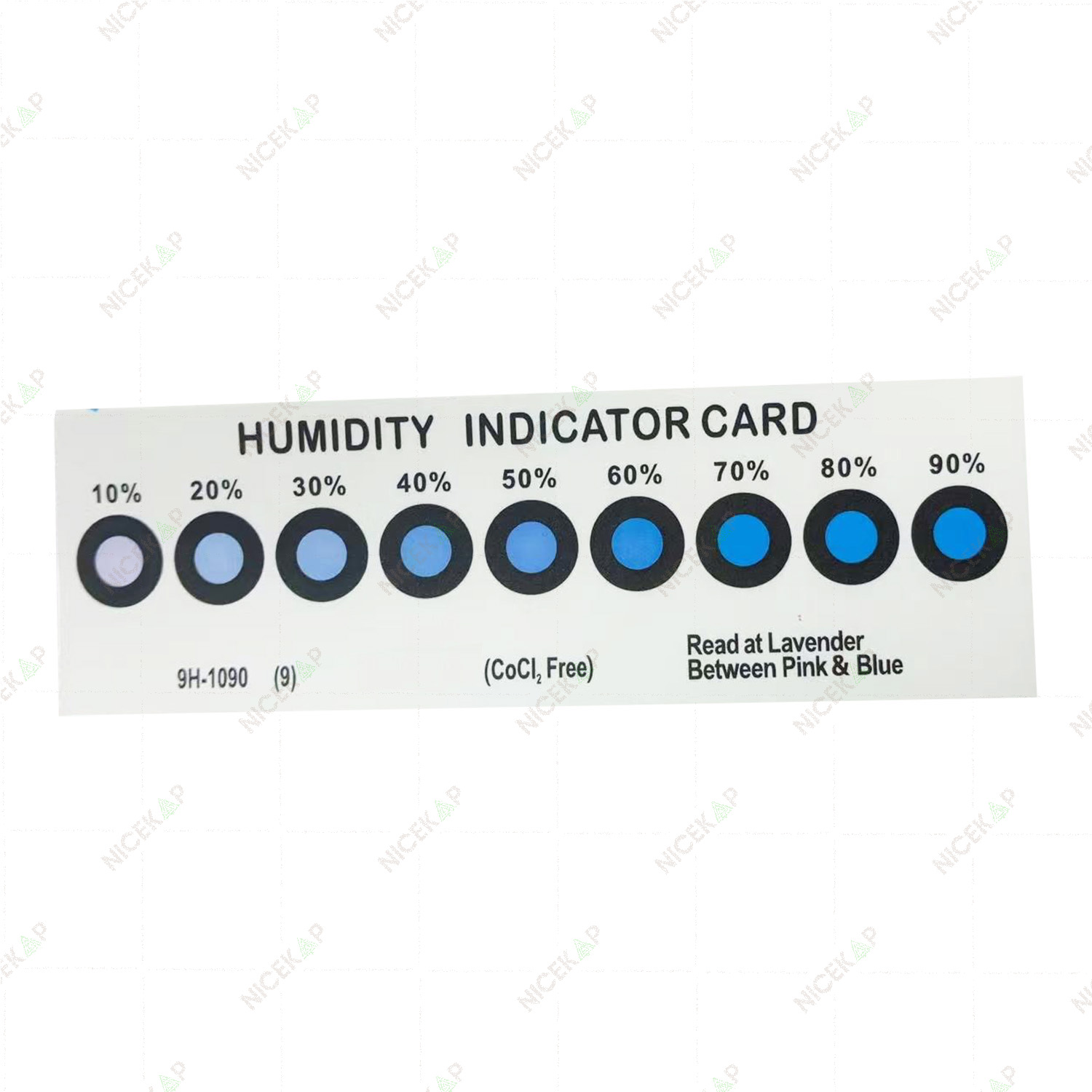 Cobalt Dichloride Free Blue to Pink Humidity Indicator Card 9 spots 10%-90% for Sensitive Components