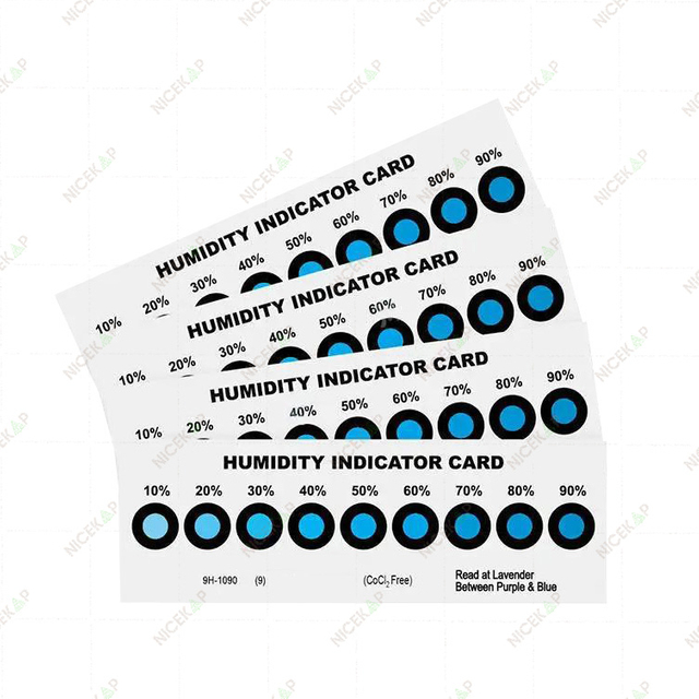 Cobalt Dichloride Free Blue to Pink Humidity Indicator Card 9 spots 10%-90% for Sensitive Components