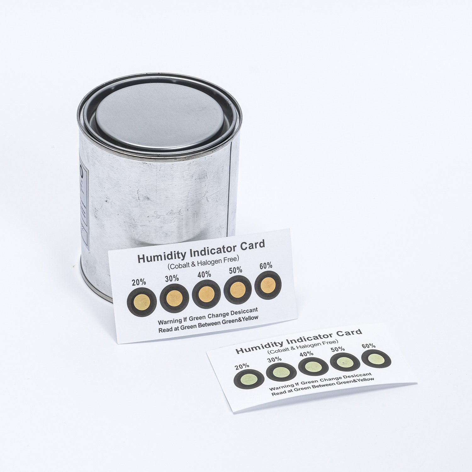 6 Spots 10%-60% Yellow To Green Cobalt & Halogen Free Humidity Indicator Card (HIC) for semiconductors