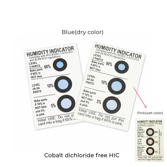 Reversible 3 Dots(5% 10% 60%) Cobalt Dichloride Free Blue To Pink HIC for Semiconductors