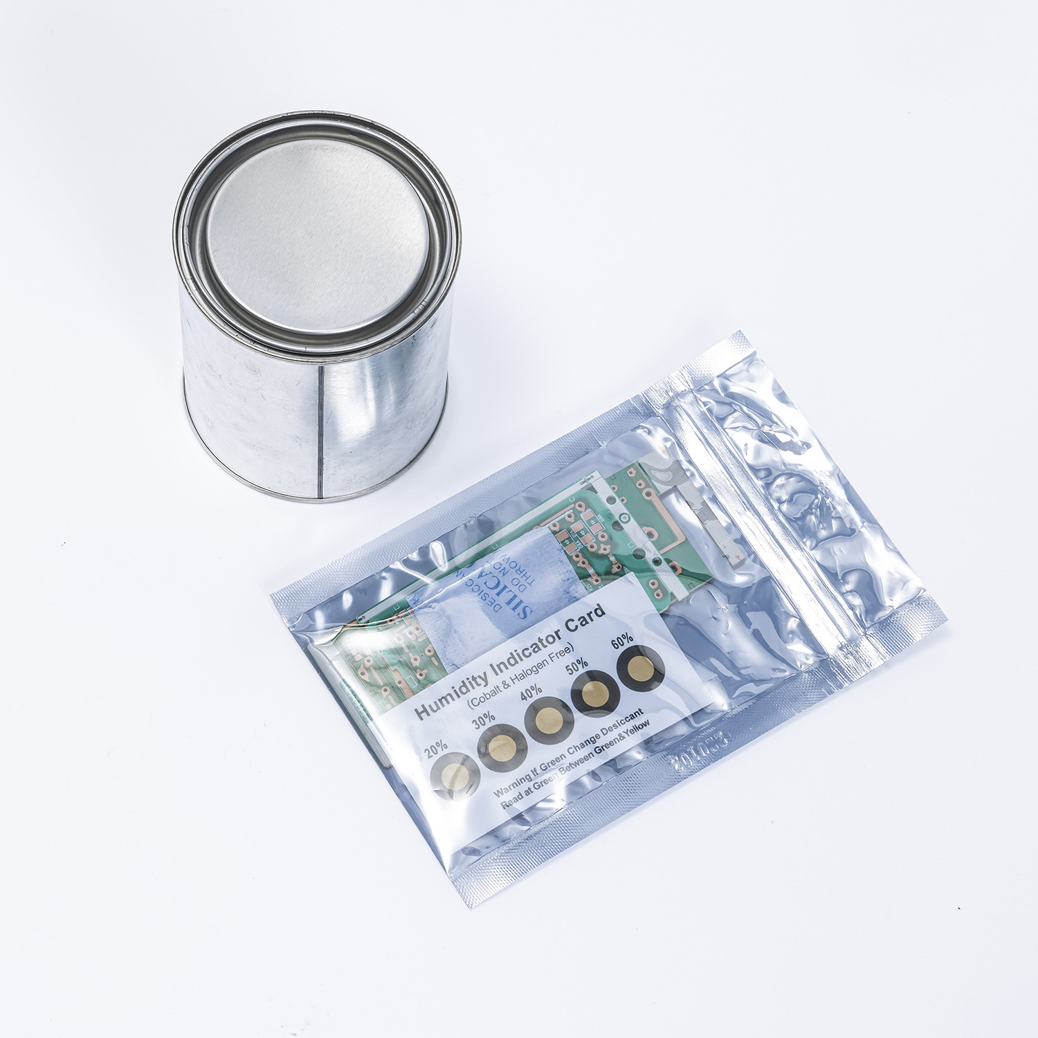 6 Spots 10%-60% Yellow To Green Cobalt & Halogen Free Humidity Indicator Card (HIC) for semiconductors